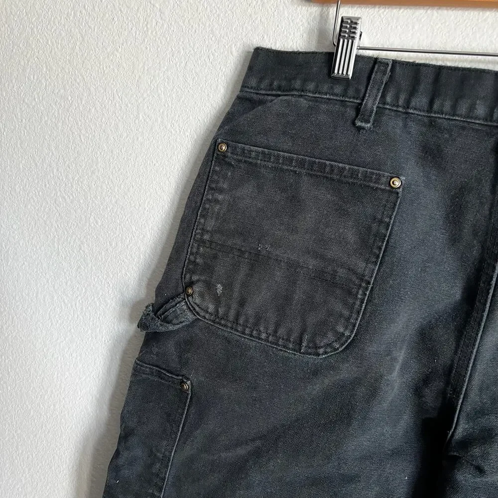Carhartt faded black double knee work wear carpenter shorts